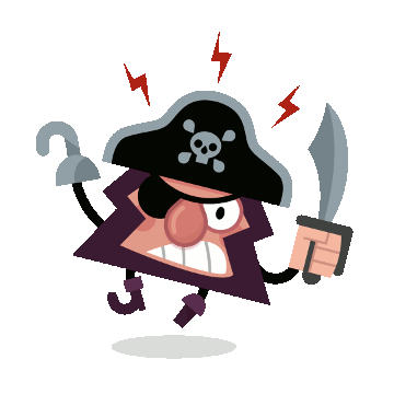 10. Angry pirate wielding a sword