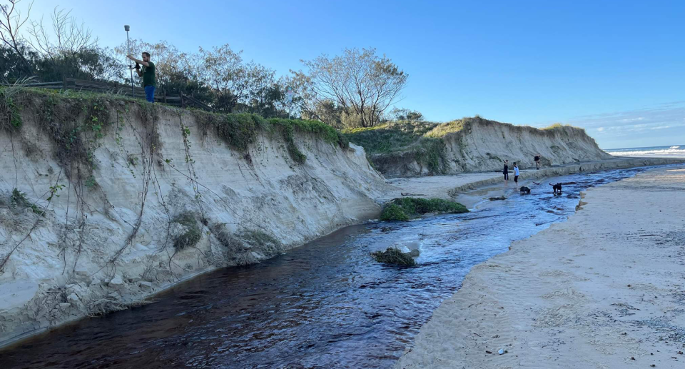 Dr Javier has surveyed increased erosion around Burgess Creek in Noosa. Source: Sharyn Kerrigan