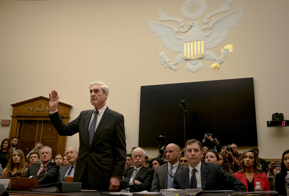 Mueller is sworn in before the House Judiciary Committee. | Gabriella Demczuk for TIME