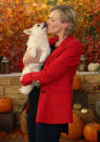 <p>Jane Lynch posed with a rescue dog on the set of Hallmark Channel's <em>Home & Family</em> at Universal Studios Hollywood in Universal City, California.</p>