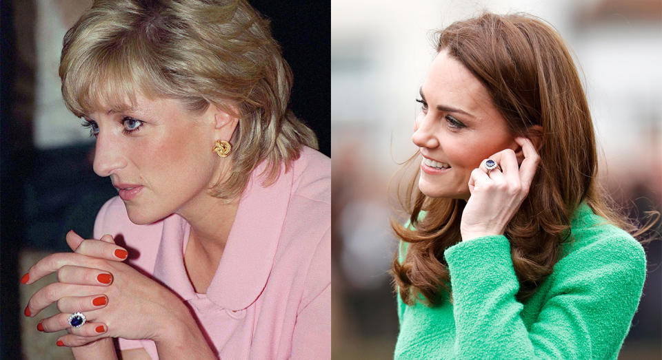Prince William gave Kate Middleton his late mother Princess Diana's engagement ring in 2010. (Getty Images)