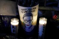 People gather for a vigil following the death of Supreme Court Justice Ruth Bader Ginsburg in Washington