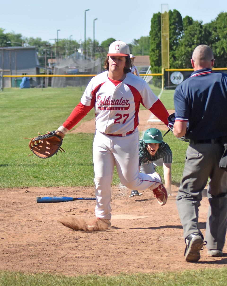 Coldwater's Brady Massey, shown here last season, was key to the Coldwater sweep over Pennfield on Tuesday