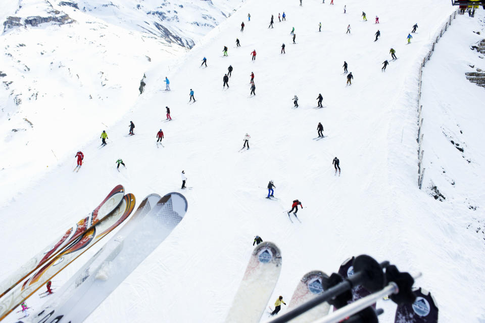 Skiers on a mountain