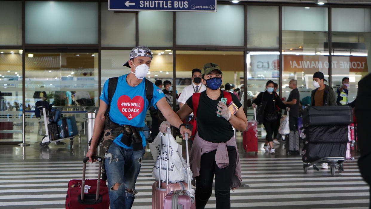 440 seafarers working on the cruise ships Norwegian Joy and Regent Seven Seas were sent home to the Philippines due to the coronavirus pandemic. (Photo by Sherbien Dacalanio/Pacific Press/LightRocket via Getty Images)