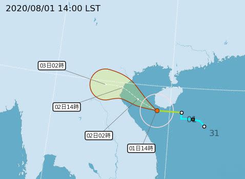 颱風路徑潛勢預報。（圖／翻攝自中央氣象局）