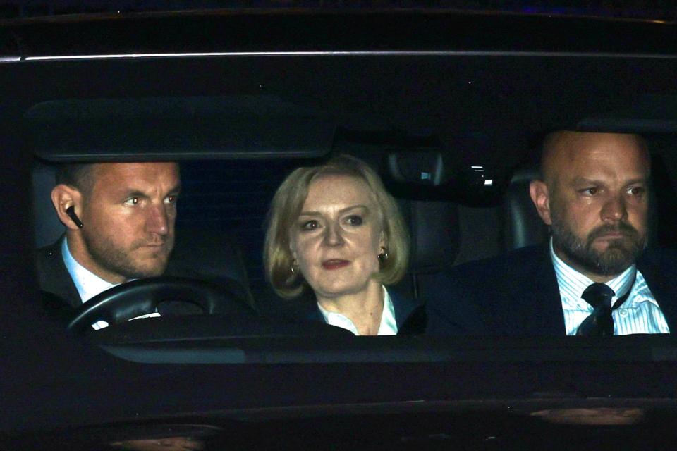 Prime Minister Liz Truss pictured leaving the Houses of Parliament on Monday night (REUTERS)