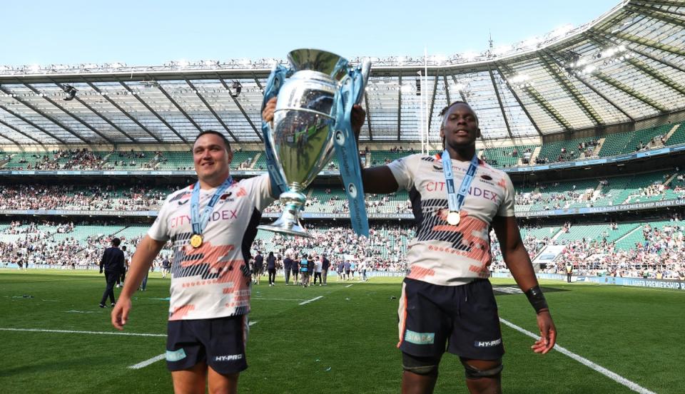 Star duo: Saracens pair Jamie George and Maro Itoje are the first players in line for new hybrid deals (Getty Images)