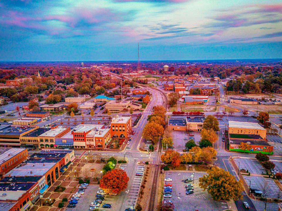 Aerial view of Hickory, North Carolina