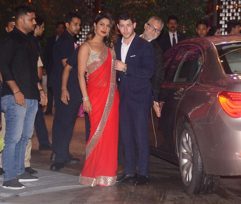 Priyanka Chopra and Nick Jonas head to friend's engagement party