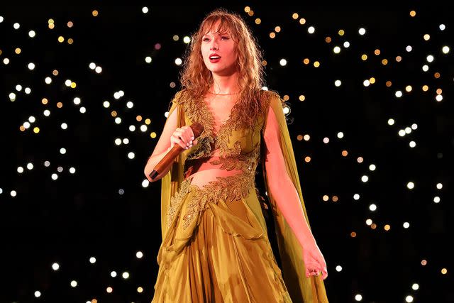 <p>John Shearer/TAS24/Getty</p> Taylor Swift performs at Groupama Stadium in Lyon, France, on June 2, 2024