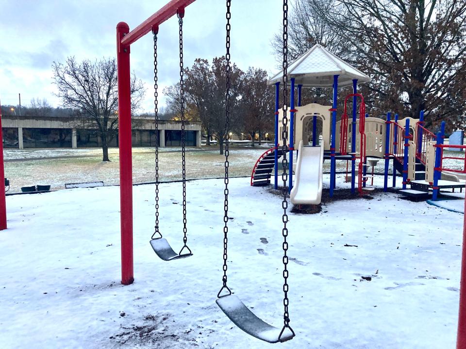 Snowfall on Jan. 6, 2022 provided a dusting of snow at A.K. Bissell Park in ak Ridge. (Oak Ridger file photo).