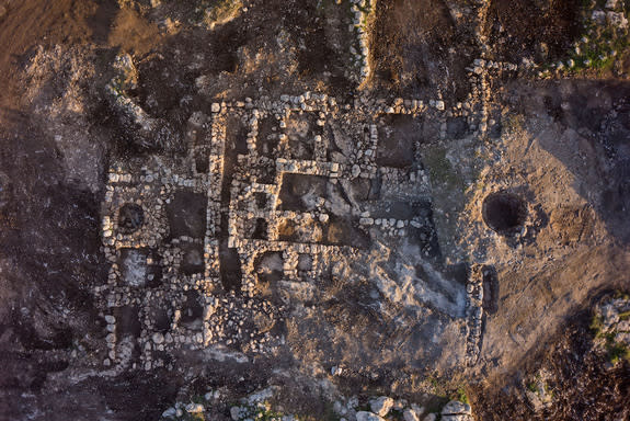 A bird's-eye view of the 23-room farmhouse from the eighth century B.C.