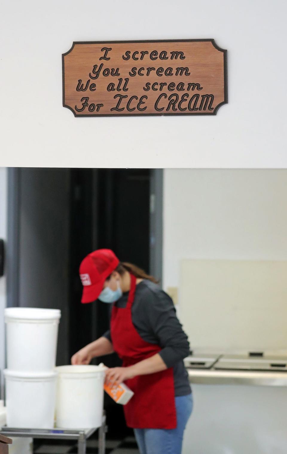 Worker Becky Petro preps for opening at Country Maid in Richfield.