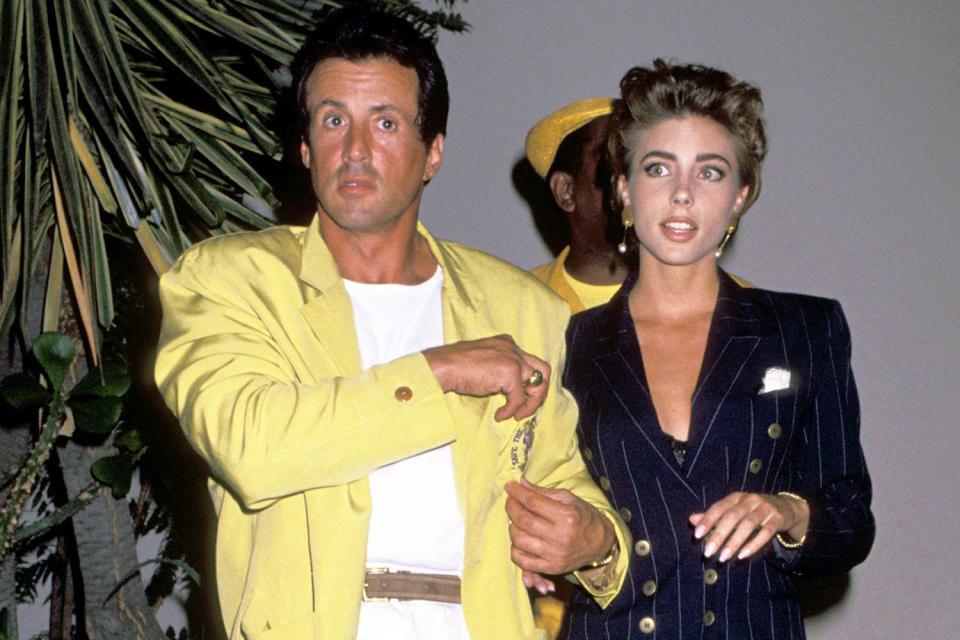 <p>Jim Smeal/Ron Galella Collection/Getty</p> Sylvester Stallone and Jennifer Flavin on Feb. 12, 1991