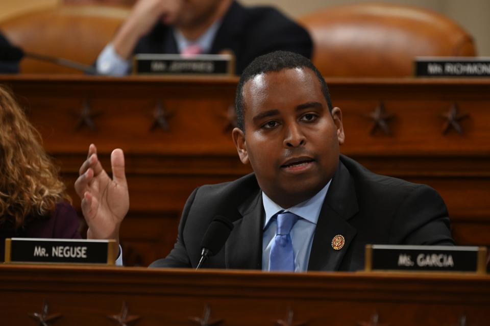 Rep. Joe Neguse, D-Colo speaks as the House Judiciary Committee meets to markup Articles of Impeachment against President Donald Trump on Dec 11, 2019.