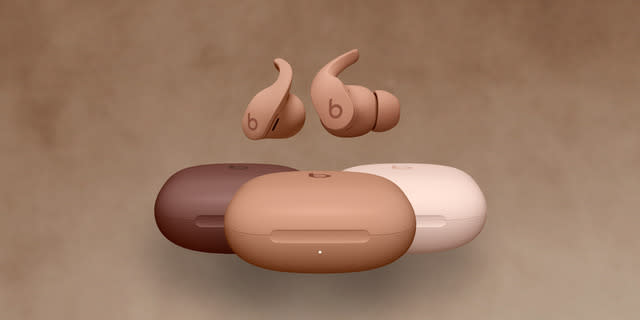 Beats x Kim Kardashian collab ear buds with cases in colors "earth," "dune" and "moon"