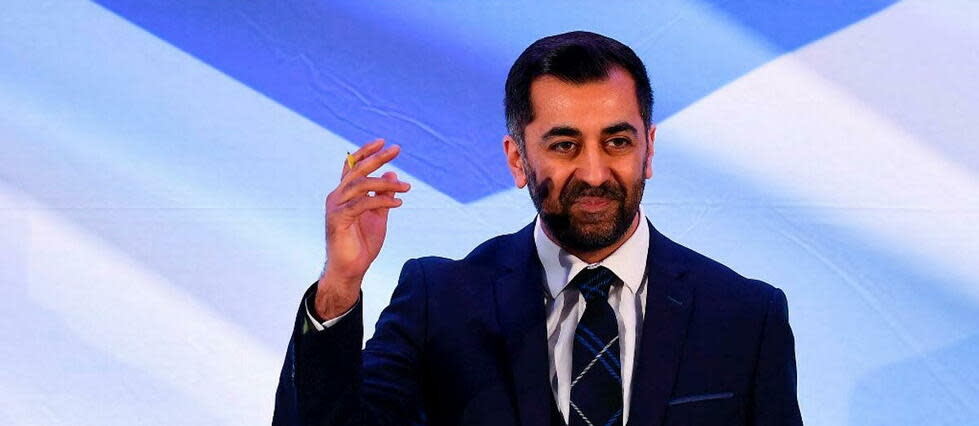 Humza Yousaf est le nouveau Premier ministre écossais. Il a été élu, lundi 27 mars, par le parti indépendantiste Scottish National Party.  - Credit:ANDY BUCHANAN / AFP