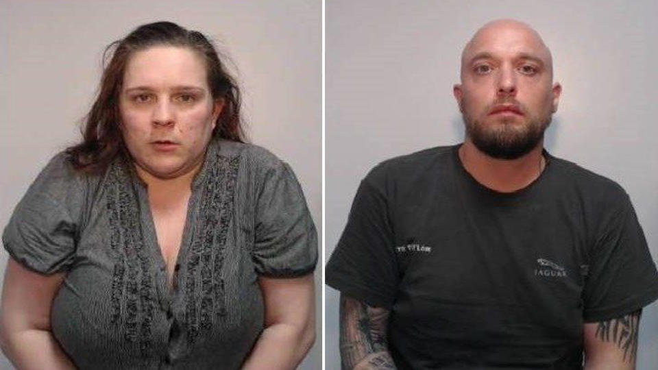 Convicted of child sexual assault mugshots of Keeli Burlingham (left) and Peter Taylor (right)