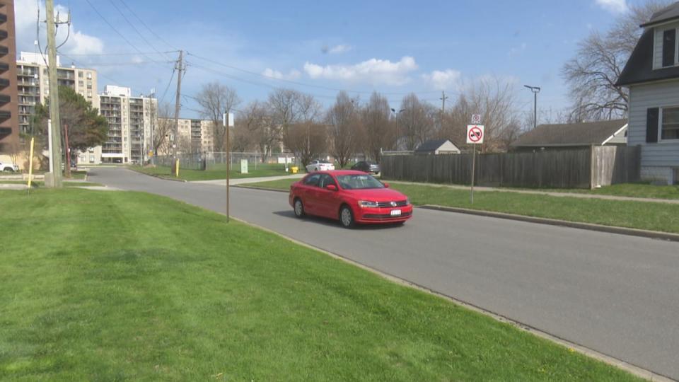 A car travels on Erskine Street in Ward 5 in Windsor.