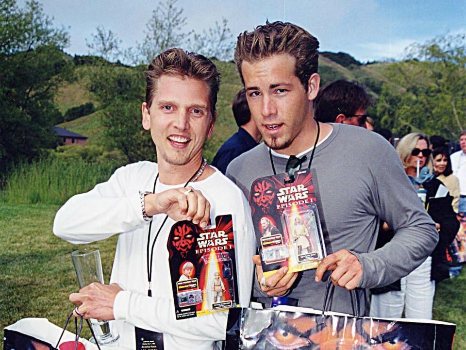 Barry Pepper and Ryan Reynolds attend a MTV special premiere of 