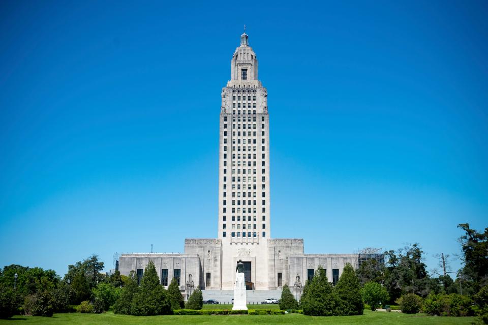 The Louisiana State Capitol in Baton Rouge on Thursday, April 8, 2021.