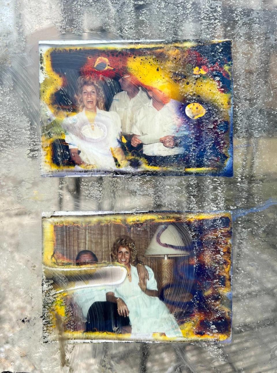 Photos were damaged when Hurricane Ian hit Carole McDanel’s Fort Myers Beach home.