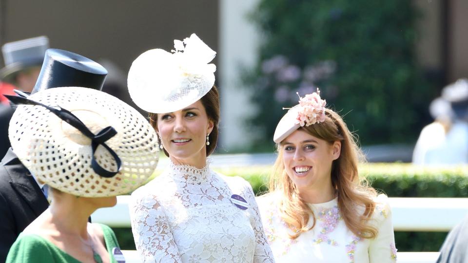 Princess Beatrice with kate in white