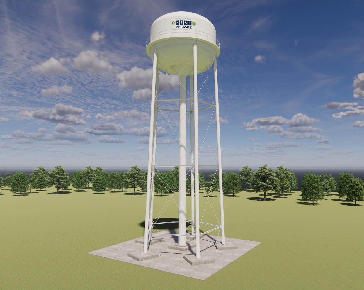 Half-million-gallon water tank at NEAR Megasite will send strong message