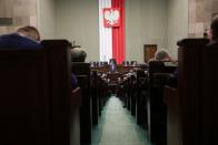 Poland's Prime Minister Morawiecki speaks in parliament in Warsaw