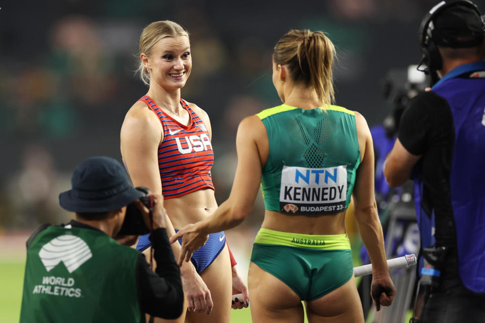 The competitors discussed proceeding to a jump-off but decided to share the gold medal. / Credit: Christian Petersen - Getty Images