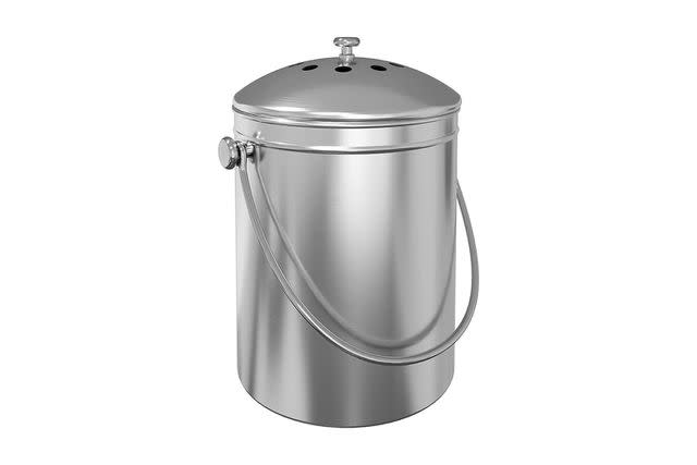 Utopia Kitchen Compost Bin for Kitchen Countertop - 1.3 Gallon Compost  Bucket for Kitchen with Lid - Includes 1 Spare Charcoal Filter (Silver)