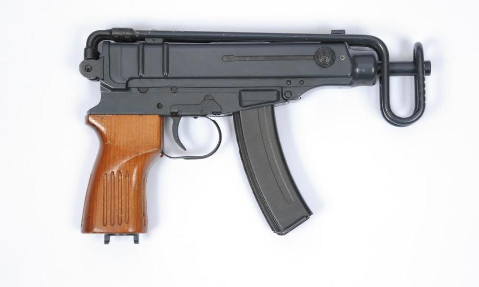 The korpion Vz61, A Czech 7.65 mm submachine gun.