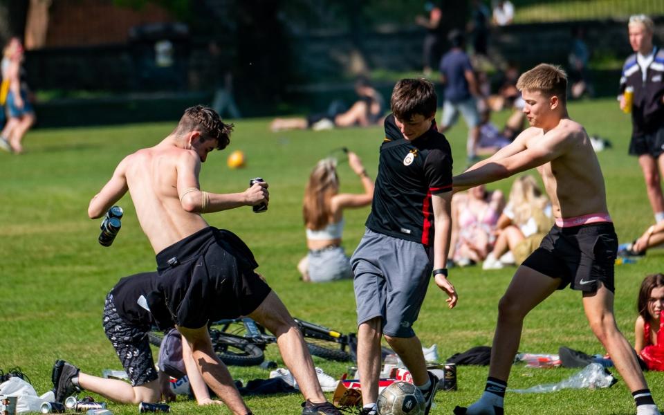 Young people were warned that breaking the rules could put others at risk. Large groups gathered in The Meadows, Edinburgh, on Friday. - Stuart Nicol/Stuart Nicol Photography