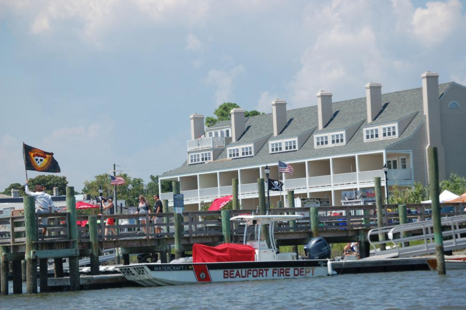 View of marina in Beaufort, North Carolina.