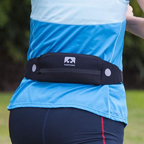 5) NATHAN Running Belt Waist Pack 5K with Reflective Detail, Zippers and Adjustable Pouch Strap - Runners Fanny Pack - Bounce Free Pouch, Ultra-Lightweight Neoprene - Fits all Phones (iPhone, Android, Windows) - For Men and Women - Running, Biking, H...