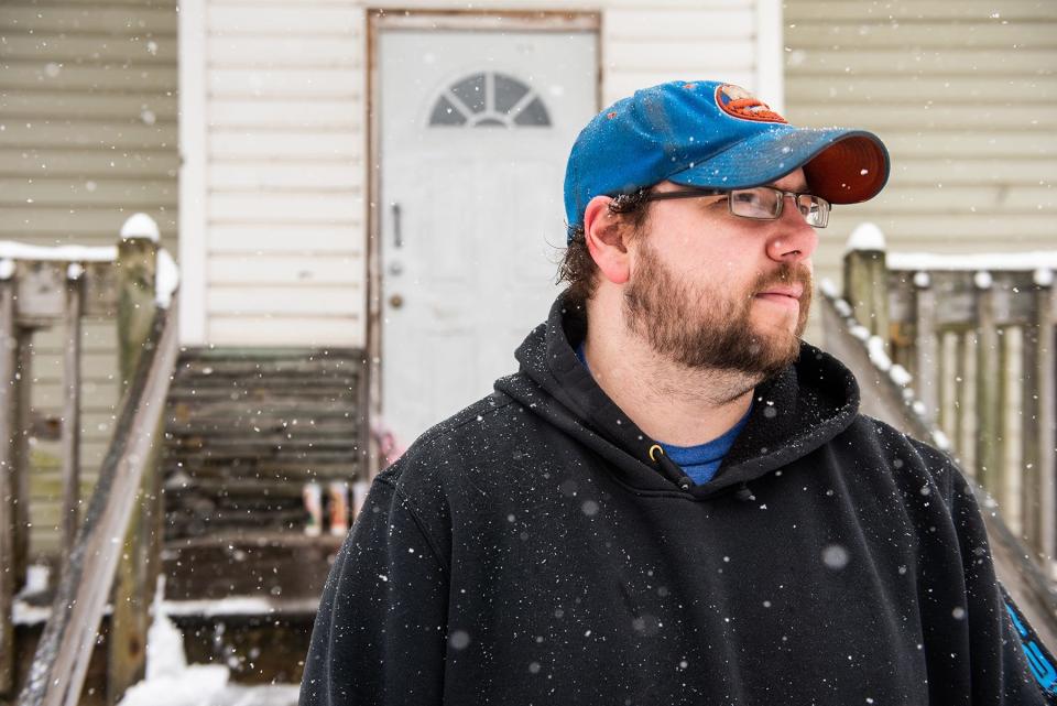 Peter Pekny Jr. stands for a portrait at the Robin Hood Diner in Livingston Manor, NY on Tuesday, February 23, 2021.