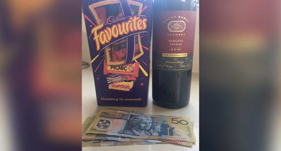 Ms Doughty claimed the woman named Ingrid came over to her home and brought cash, chocolates and wine, despite having to quit her job to care for her husband. Source: Sunshine Coast Community Board/ Facebook