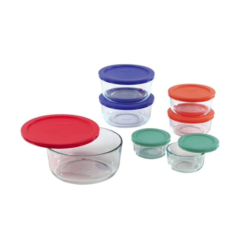 Pyrex Simply Store 14-Pc Glass Food Storage Container Set with Lid