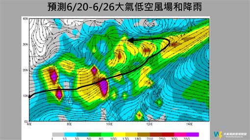氣象專家賈新興臉書發文指出，下周六（20）起連續五天，台灣又落在正渦度帶中，天氣可能又很不穩定。（圖／翻攝自賈新興臉書）