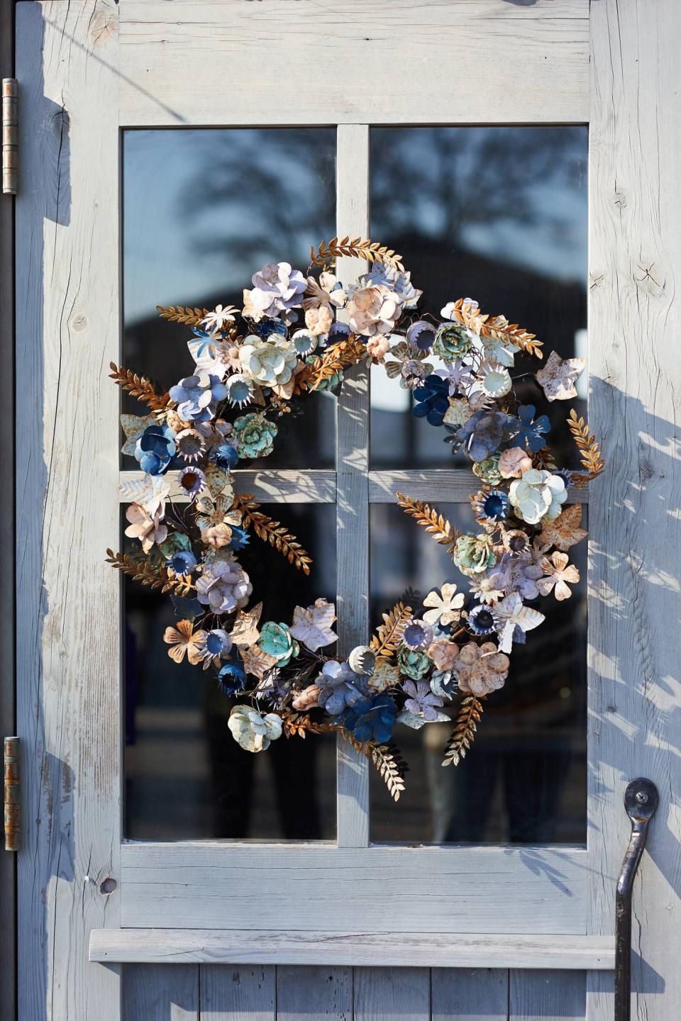 Pastel Gilded Botanicals Iron and Velvet Wreath