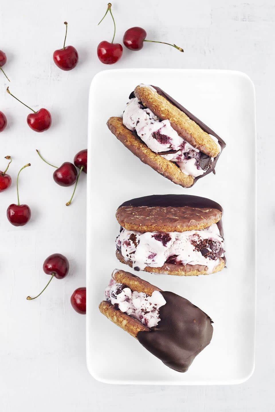 Chocolate-Cherry Ice Cream Sandwiches