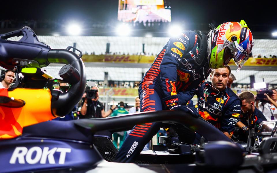 Sergio Perez of Mexico and Oracle Red Bull Racing prepares to drive on the grid during the F1 Grand Prix of Saudi Arabia at Jeddah Corniche Circuit on March 19, 2023 in Jeddah, Saudi Arabia - Mark Thompson/Getty Images