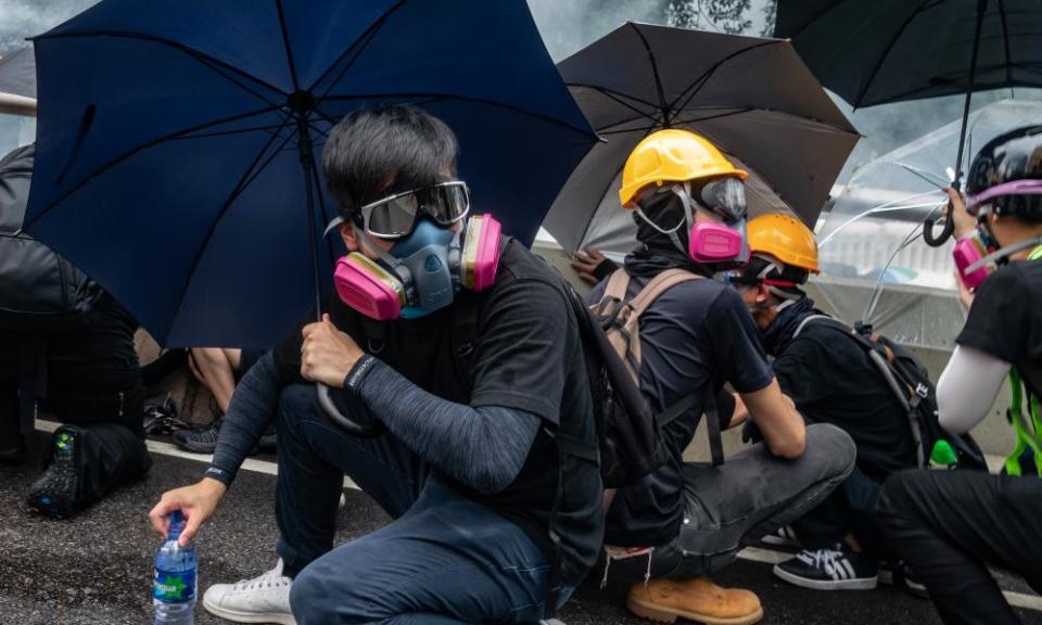 Anti-government protesters during the demonstrations in Hong Kong last year.