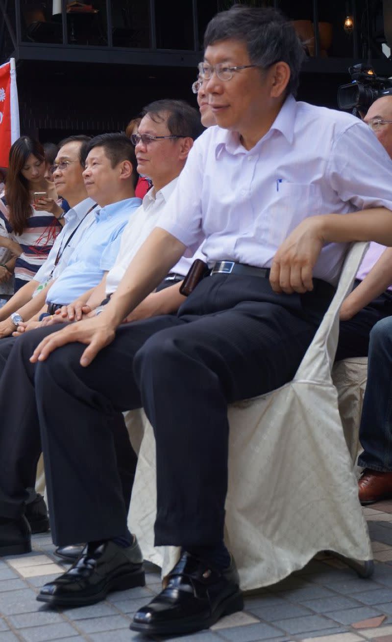 台北市長柯文哲5日出席「基北用心、幸福安心—基隆鱻魚躍台北」記者會（王彥喬攝）