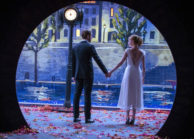 Ryan Gosling and Emma Stone in the epilogue scene of “La La Land,” choreographed by Mandy Moore. (Photo: Lionsgate)