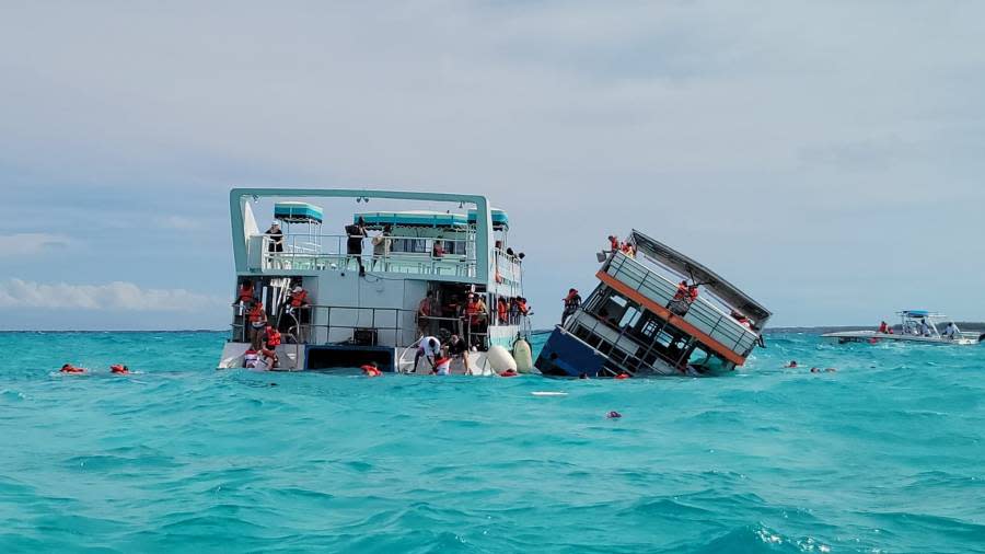 Videos show terrifying moments Bahamas tour boat sinks, as local