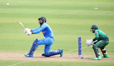 Cricket - ICC Cricket World Cup warm-up match - Bangladesh v India - Cardiff Wales Stadium, Cardiff, Britain - May 28, 2019 India's KL Rahul in action Action Images via Reuters/Peter Cziborra