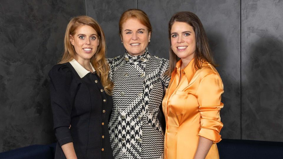 Sarah is being supported by her daughters, Princess Eugenie and Princess Beatrice