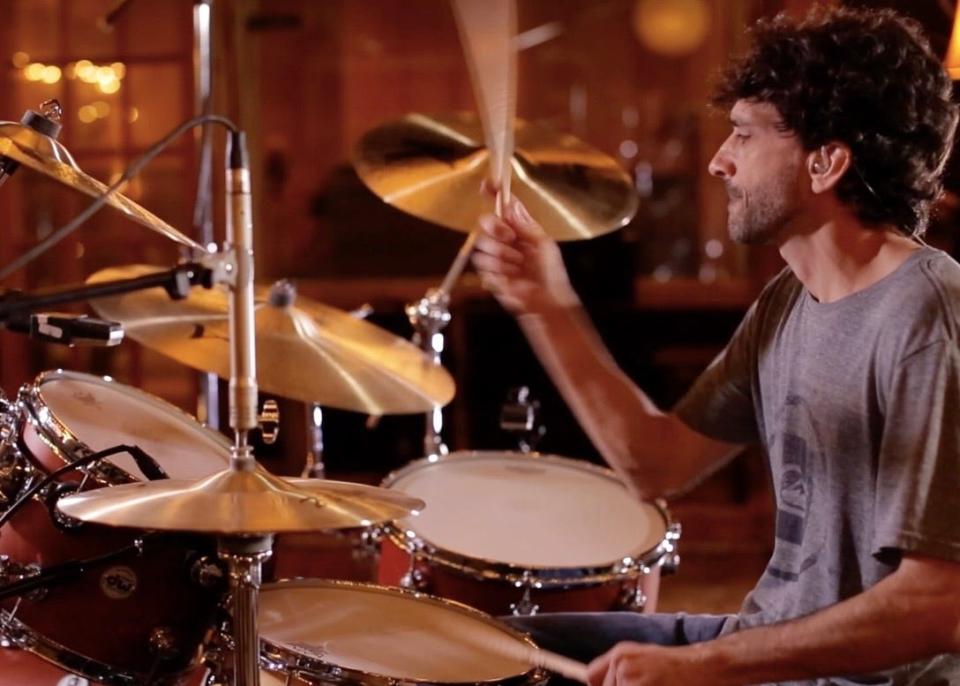 Massillon native Shawn Fichter is shown drumming in the studio. The 1988 Washington High School graduate will be performing with Tim McGraw on Saturday at the Neon Nights music festival at Clay's Resort Jellystone Park in Lawrence Township.